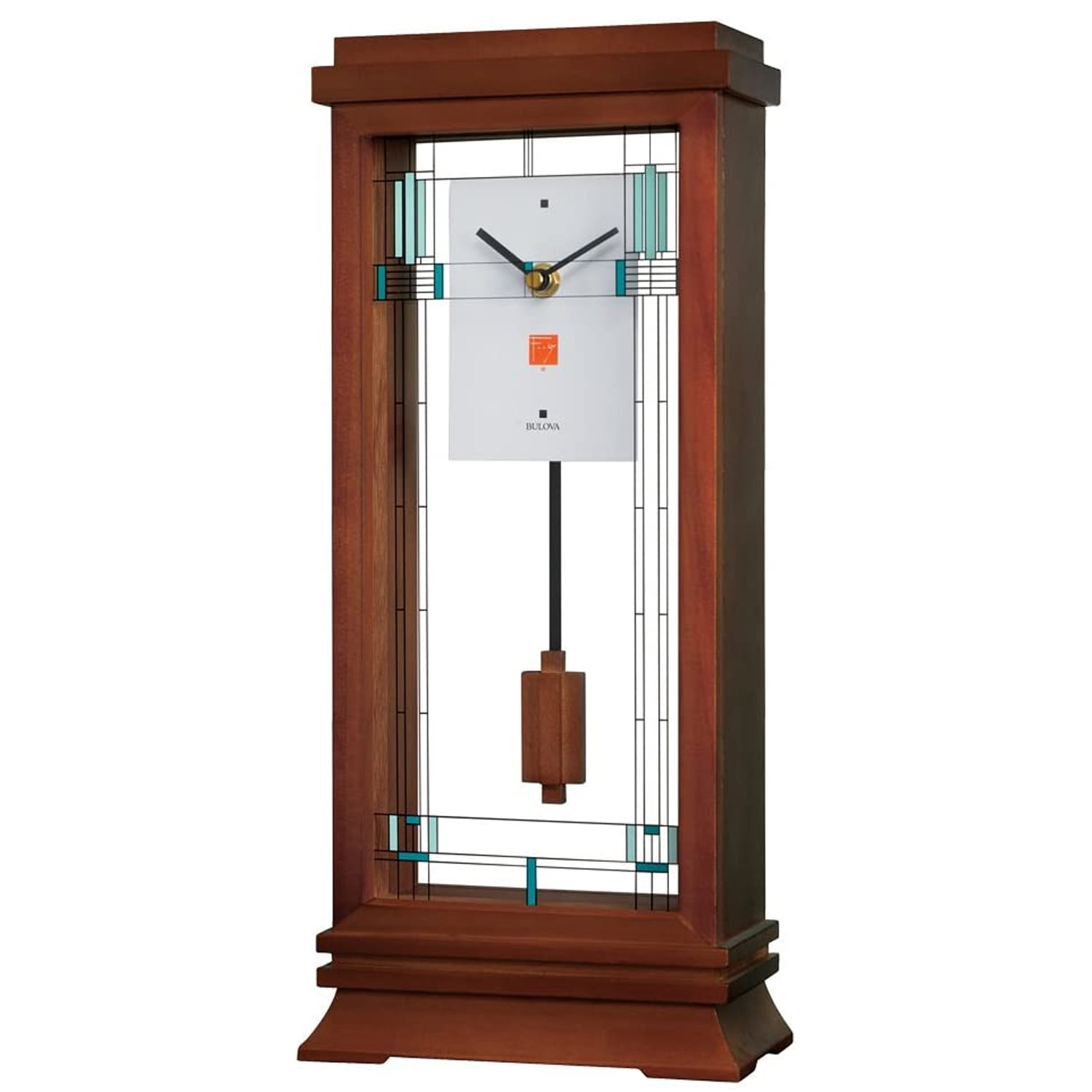 Bulova Modern & Contemporary Analog Solid Wood Tabletop Clock in Brown