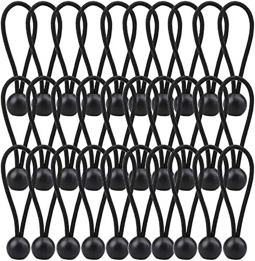 Bungee Cord, 30 Packs Bungee Balls, Black Bungee Cords Heavyweight 4 inches Tarp Bungee Cords Tie Down Straps Multifunction Elastic Rope for Camping, Tents, Cargo, Projector Screen, Canopy Tent