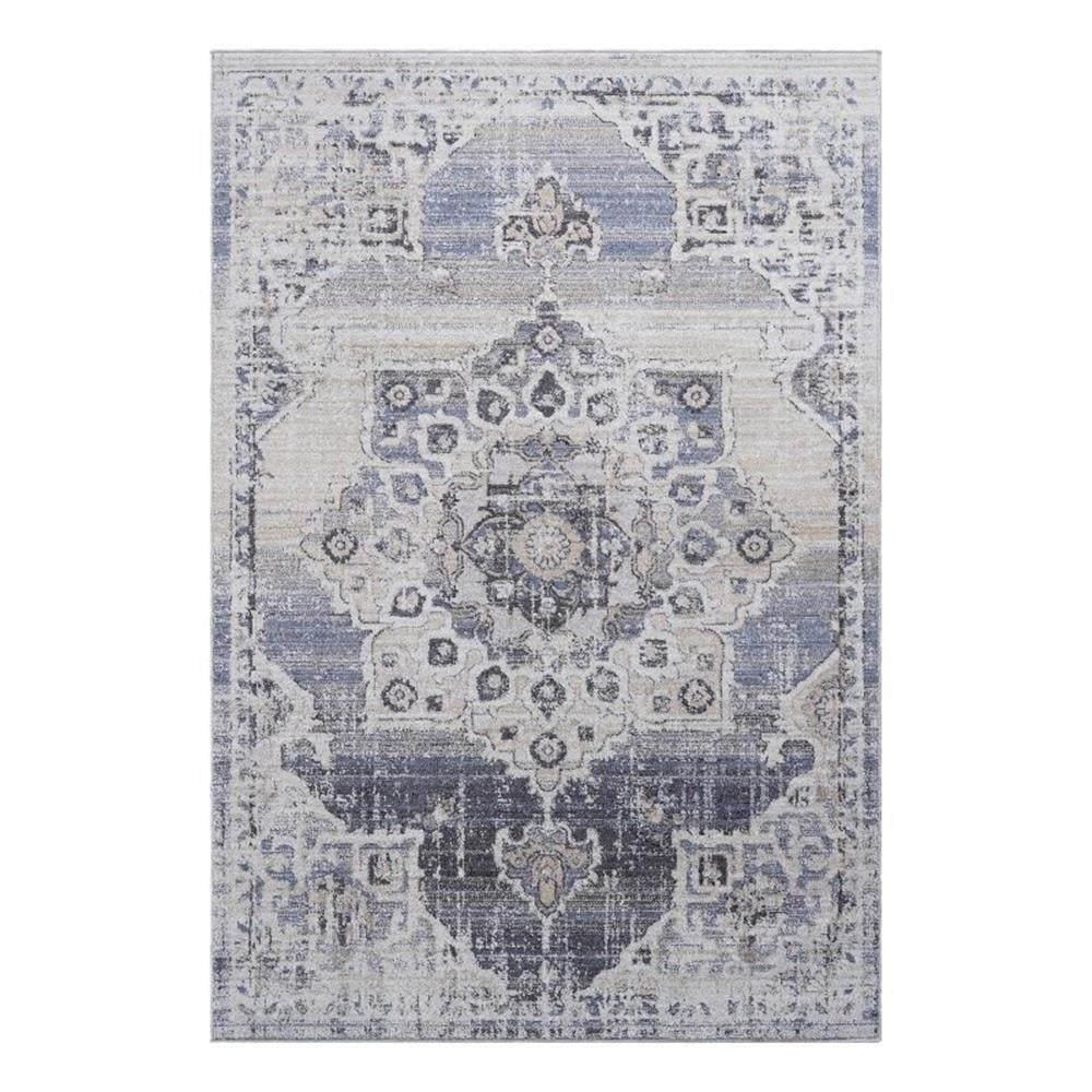 Bunyan Collection Traditional Vintage Cream/Blue Area Rug (5'3'' x 7'6'')