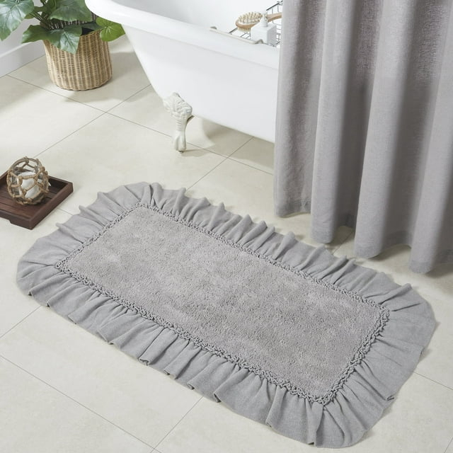 Burlap Dove Grey Bathmat 27x48  VHC Brands