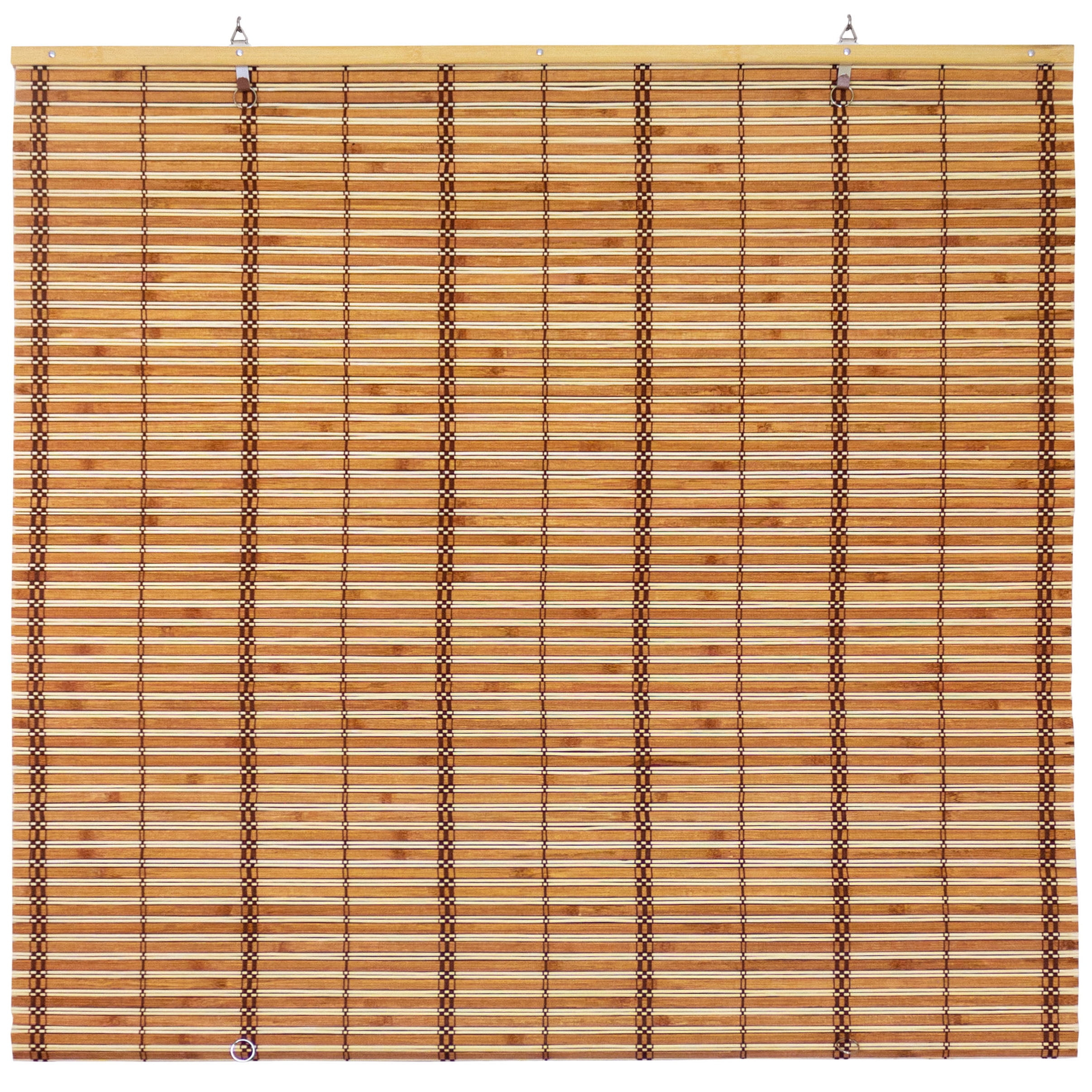 Burnt Bamboo Cordless Window Shade - Two-tone Honey 48" W