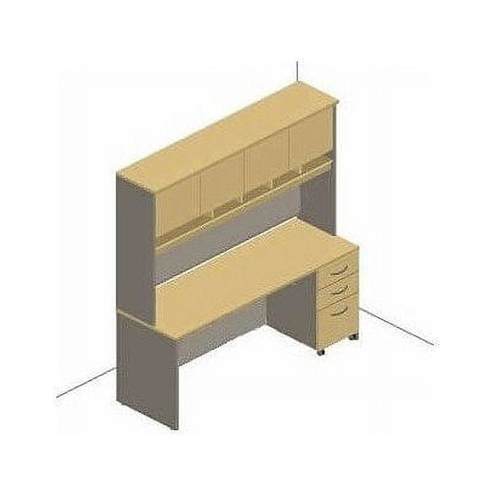 Bush Business Furniture Series C 3-Piece 60" Desk Set in Mocha Cherry