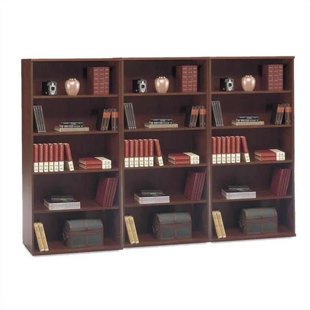 Bush Business Furniture Series C 5 Shelf Wall Bookcase in Hansen Cherry