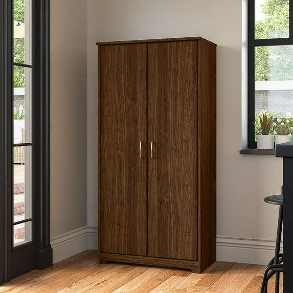Bush Furniture Cabot Kitchen Pantry Cabinet in Modern Walnut - Engineered Wood
