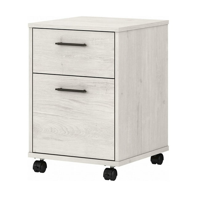 Bush Furniture Key West Mobile File Cabinet, 2 Drawer, Linen White Oak