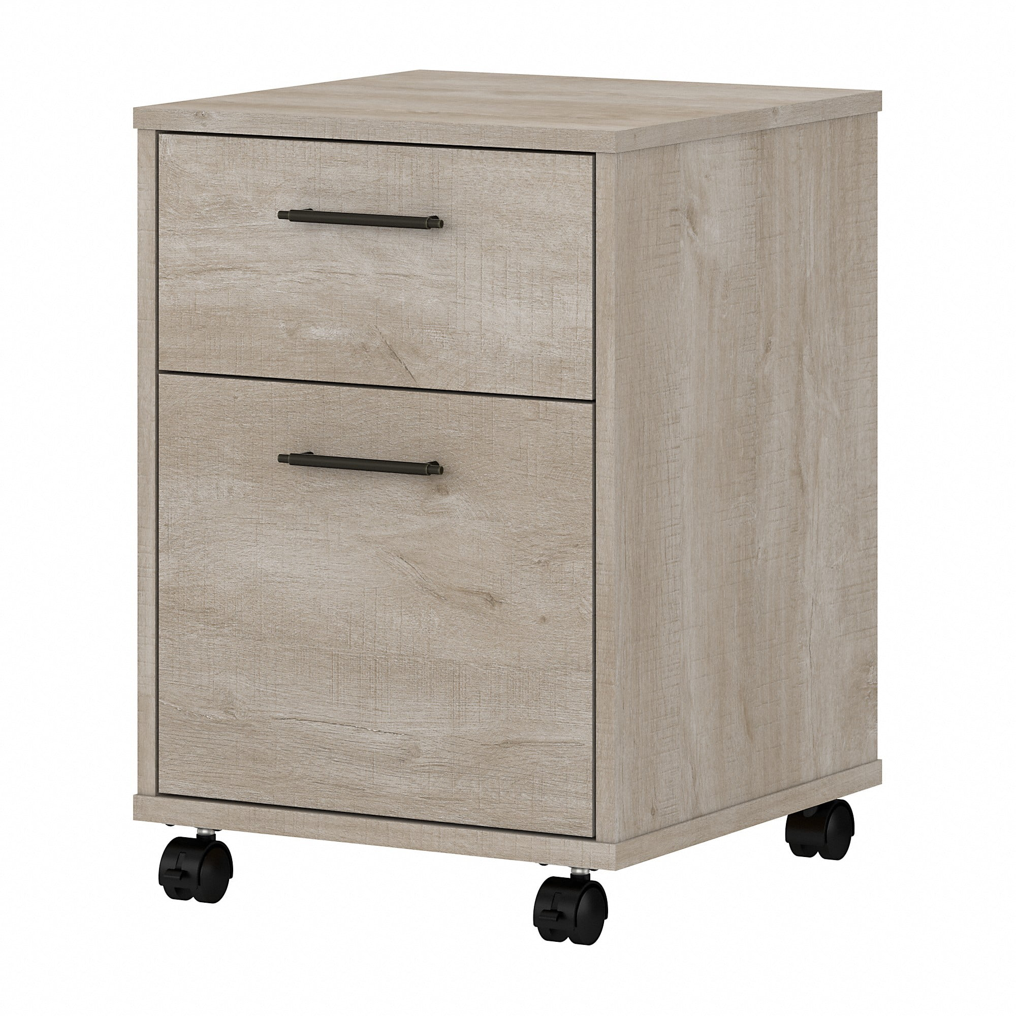 Bush Furniture Key West Mobile File Cabinet, 2 Drawer, Washed Gray