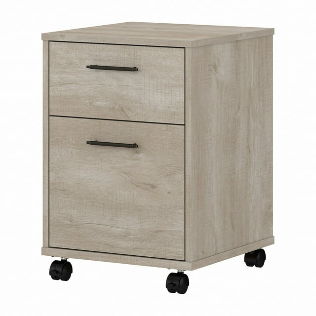 Bush Furniture Key West Mobile File Cabinet, 2 Drawer, Washed Gray
