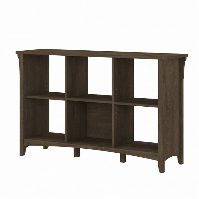 Bush Furniture Salinas 6 Cube Bookcase Organizer, Ash Brown