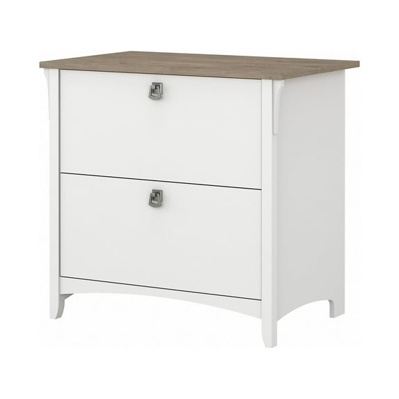 Bush Furniture Salinas Lateral File Cabinet, 2 Drawer, Shiplap Gray & Pure White