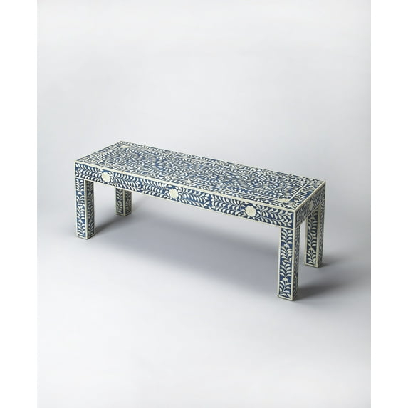 Butler Specialty Bone Inlay Bench In Blue Bone Inlay