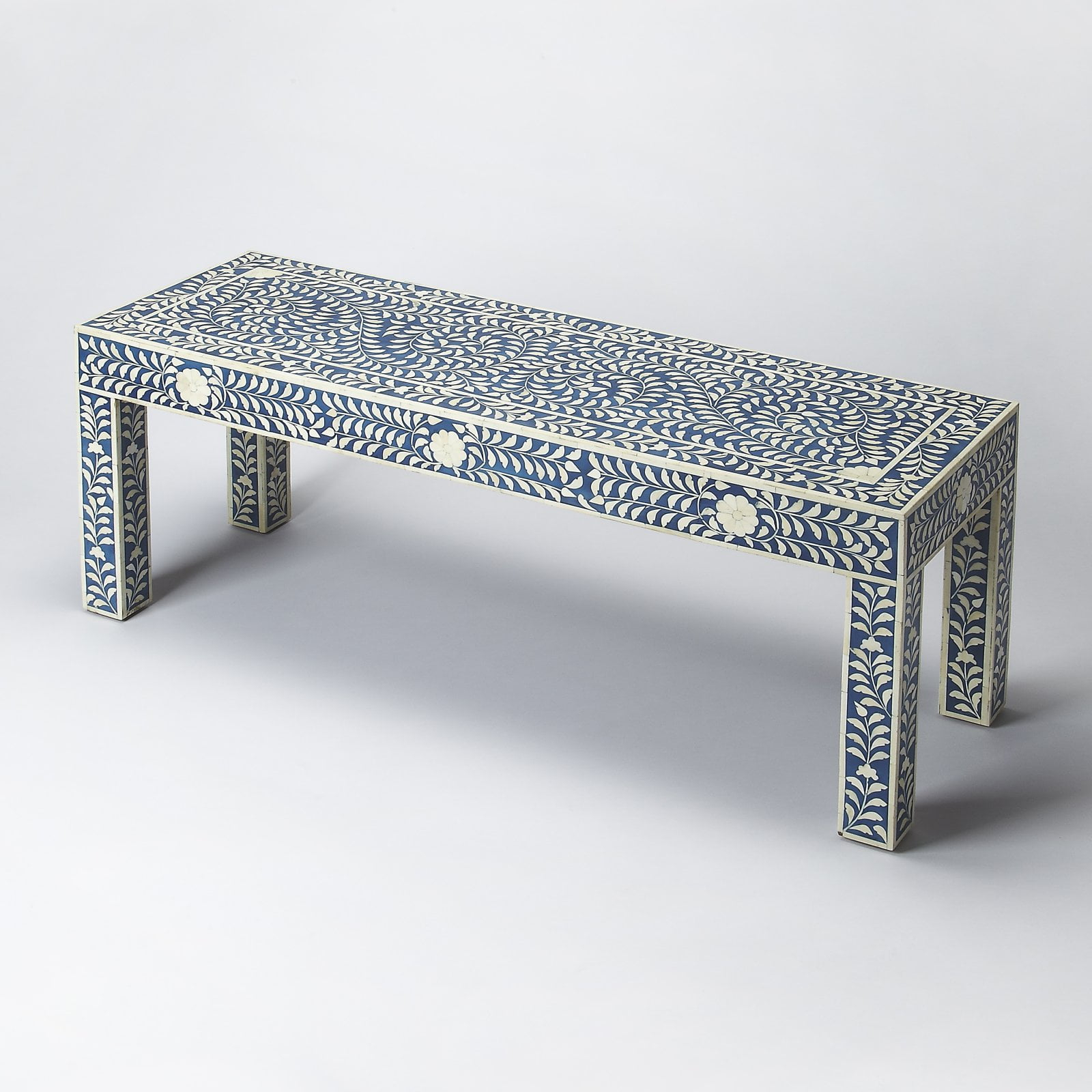 Butler Specialty Bone Inlay Bench In Blue Bone Inlay