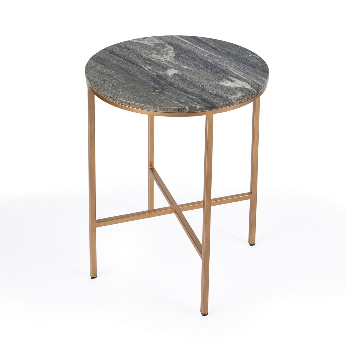 Butler Specialty Caty Gray And Gold  Marble End Table