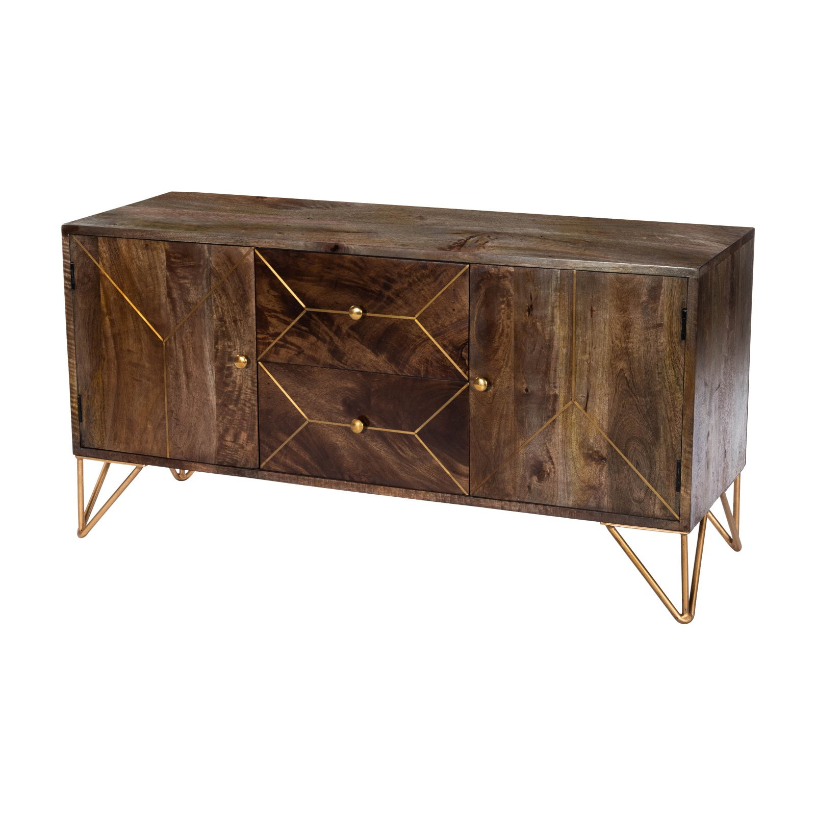 Butler Specialty Company Alda 47" Wood & Brass Metal Inlay Tv Stand