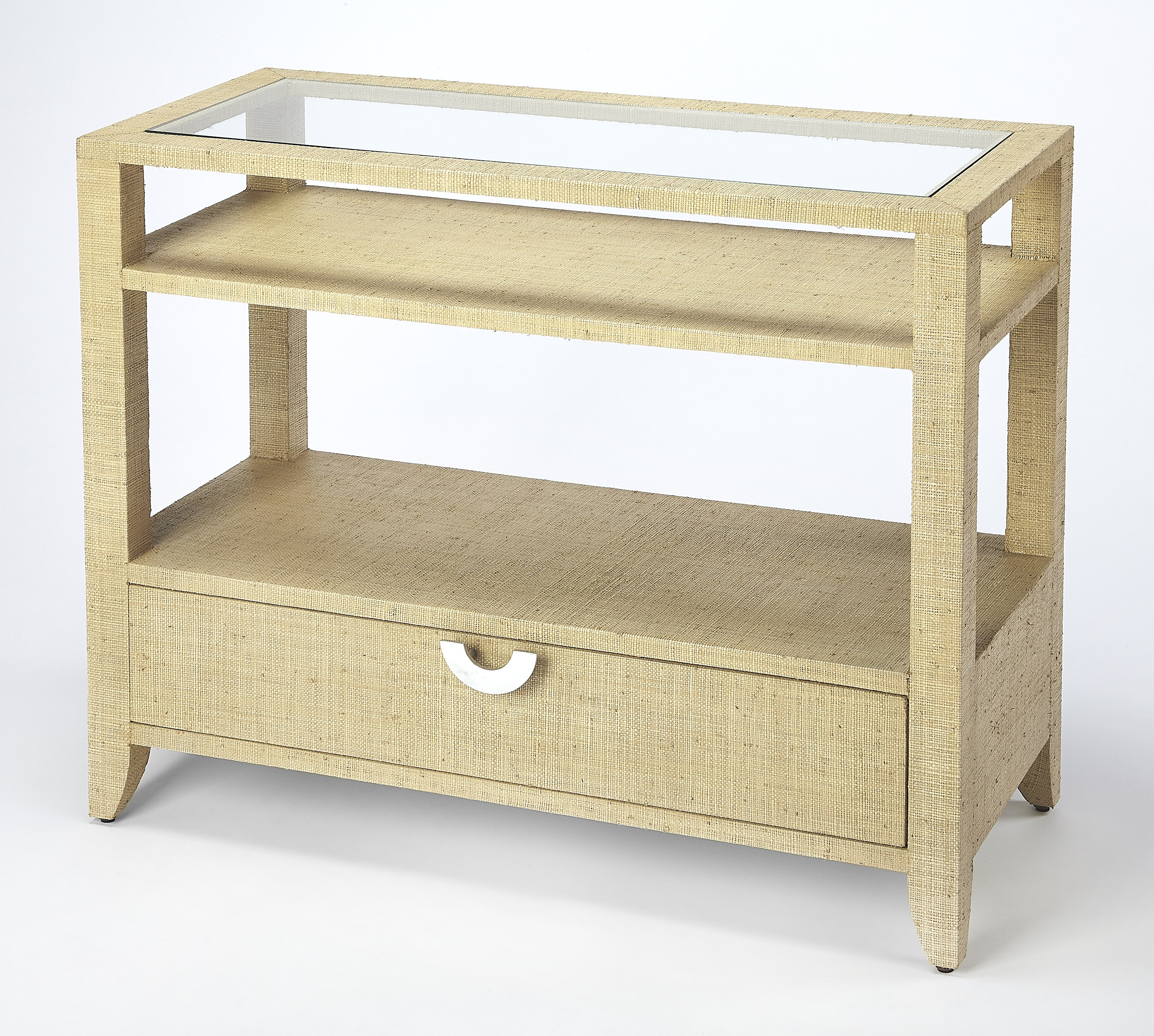 Butler Specialty Company Amelle Raffia Console Table In Beige