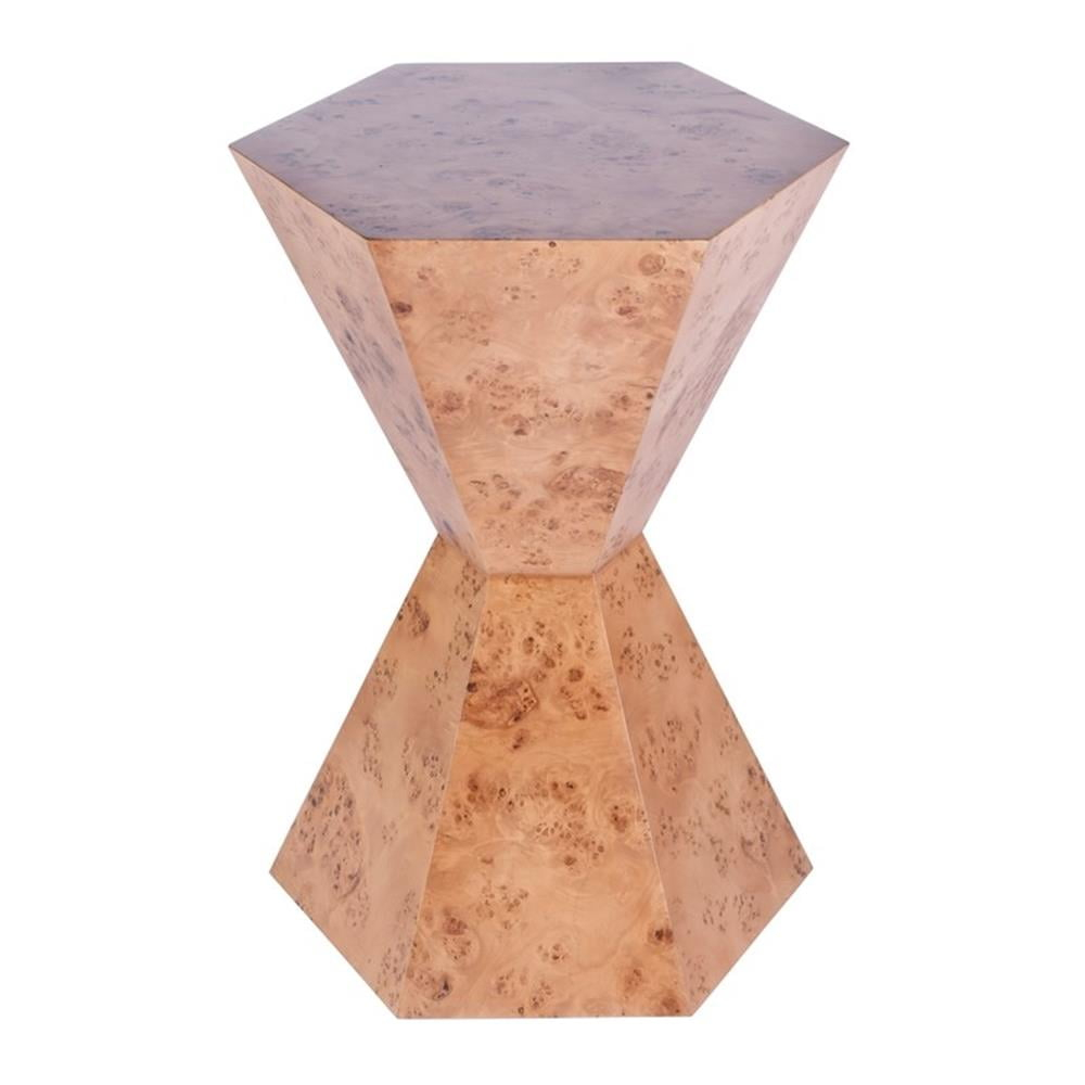 Butler Specialty Company Billie Burl Wood Hexagon Side Table - Traditional Burl