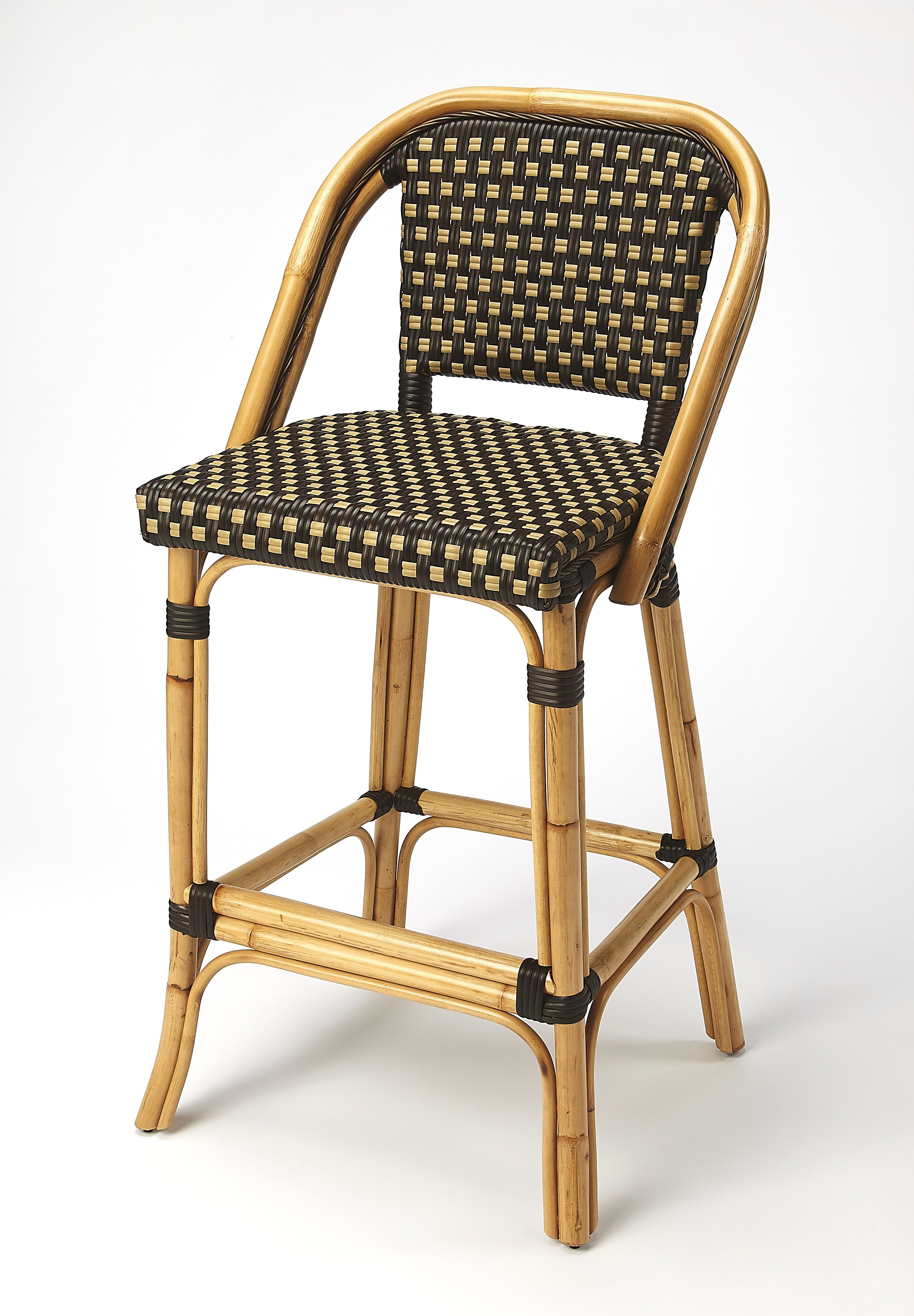 Butler Specialty Company Lila 28" Rattan Bar Stool In Dark Brown
