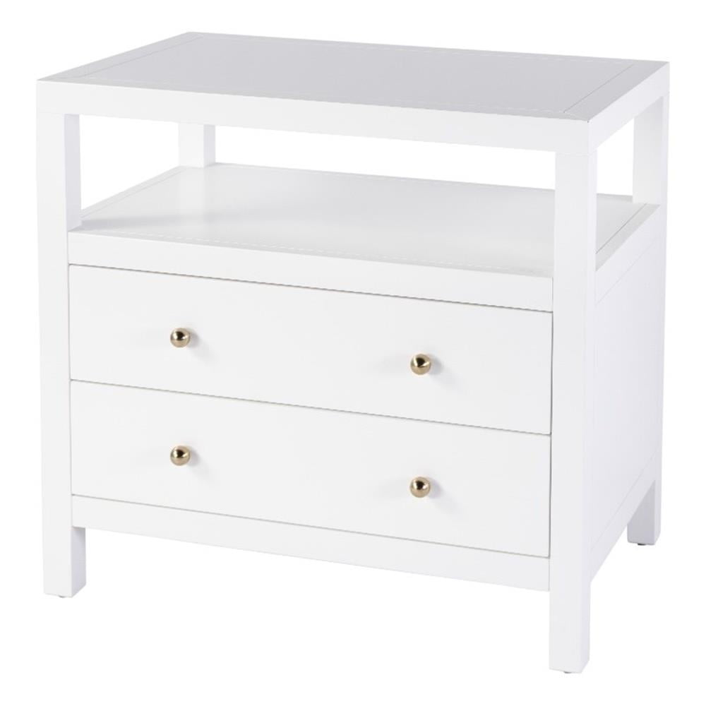 Butler Specialty Company Nora 2-Drawer Wood Wide Nightstand - Smooth White