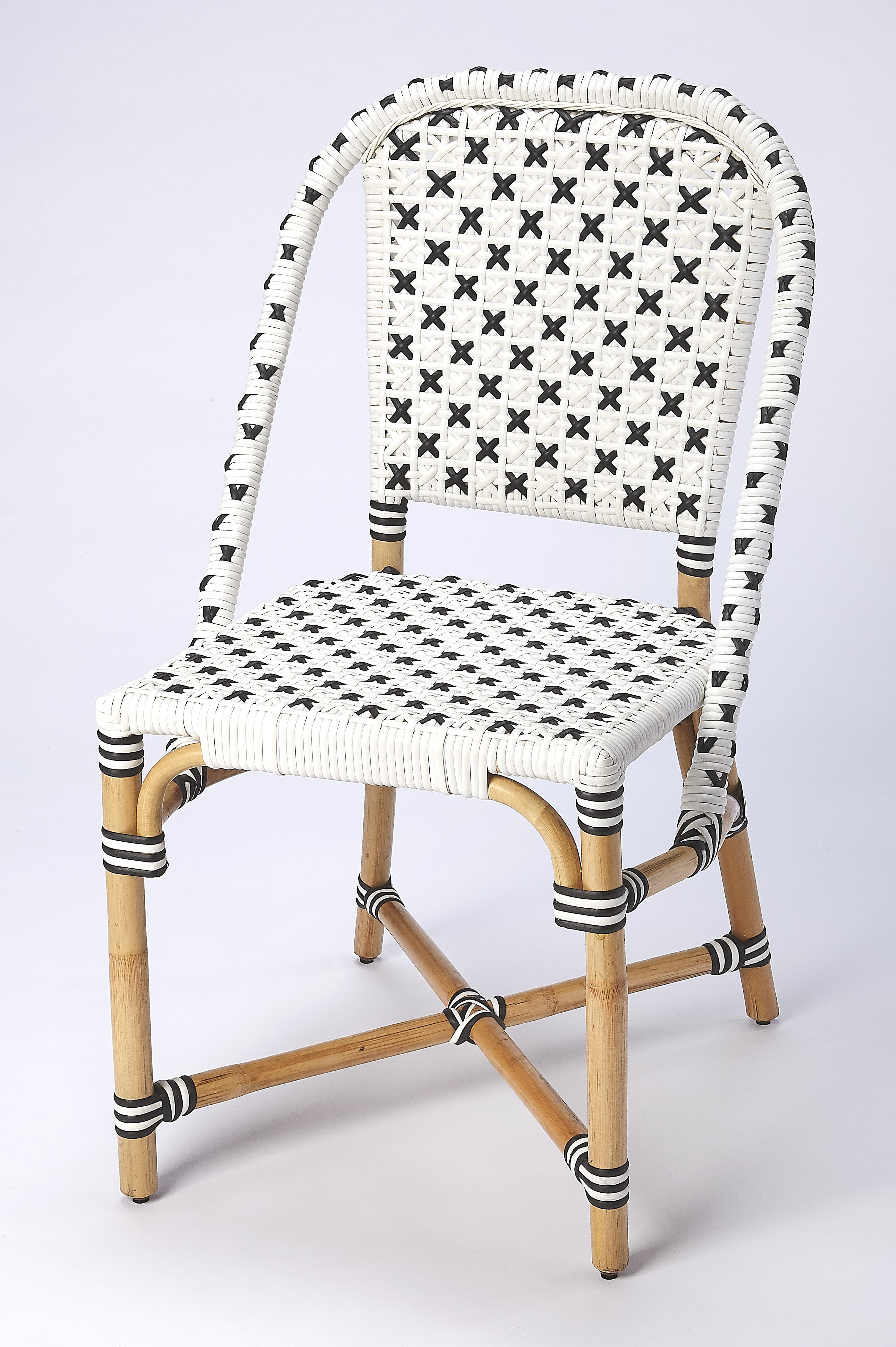 Butler Specialty Company Tenor Rattan Dining Chair - Black / White / Natural