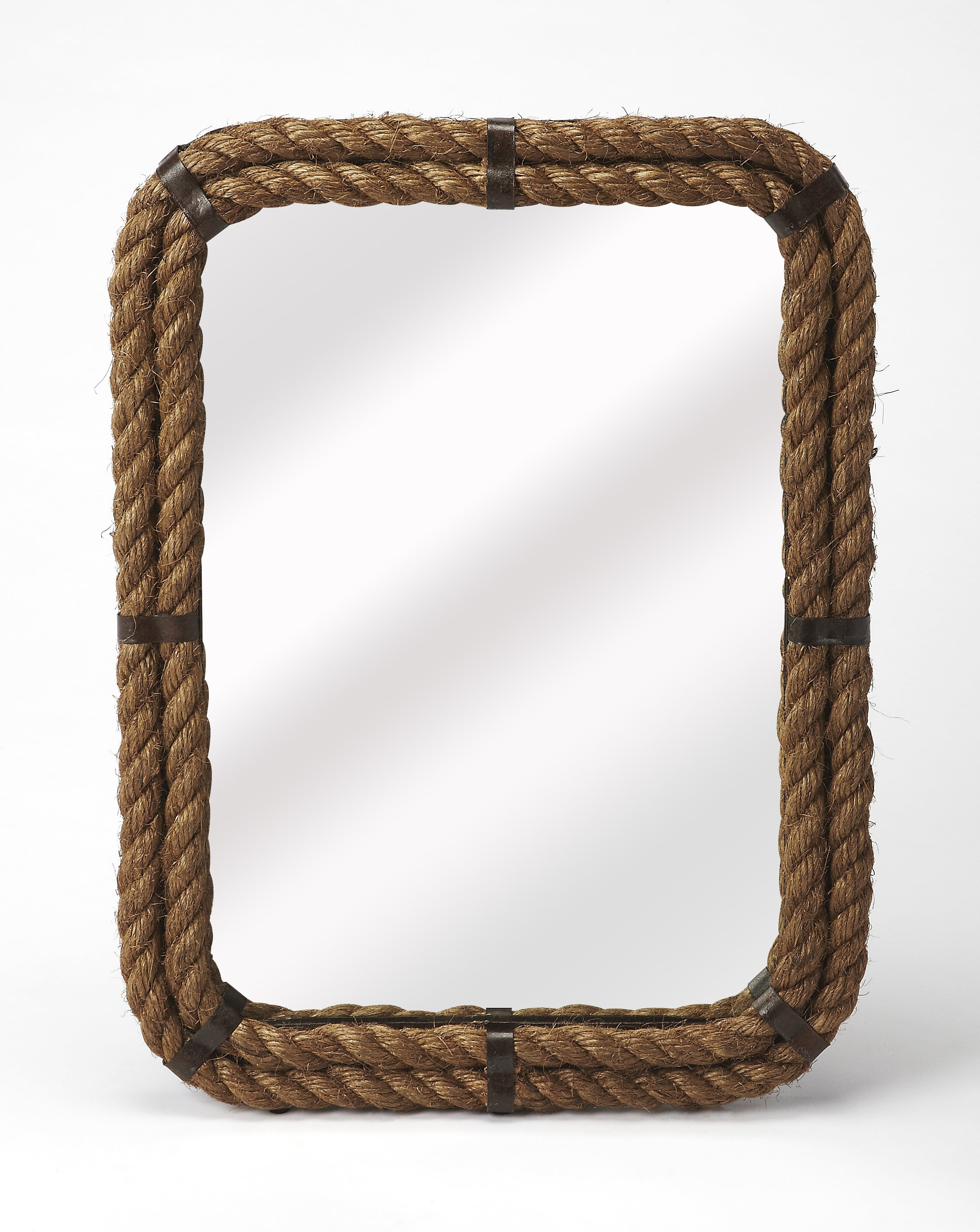 Butler  Darby Brown Rope Rectangular Wall Mirror