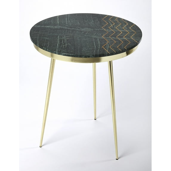 Butler Specialty Hollings Marble And Brass Accent Table In Green