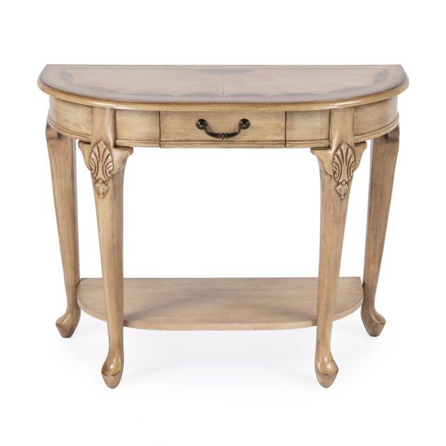 Butler Specialty Kimball 36" Demilune Wood Console Table In Antique Beige