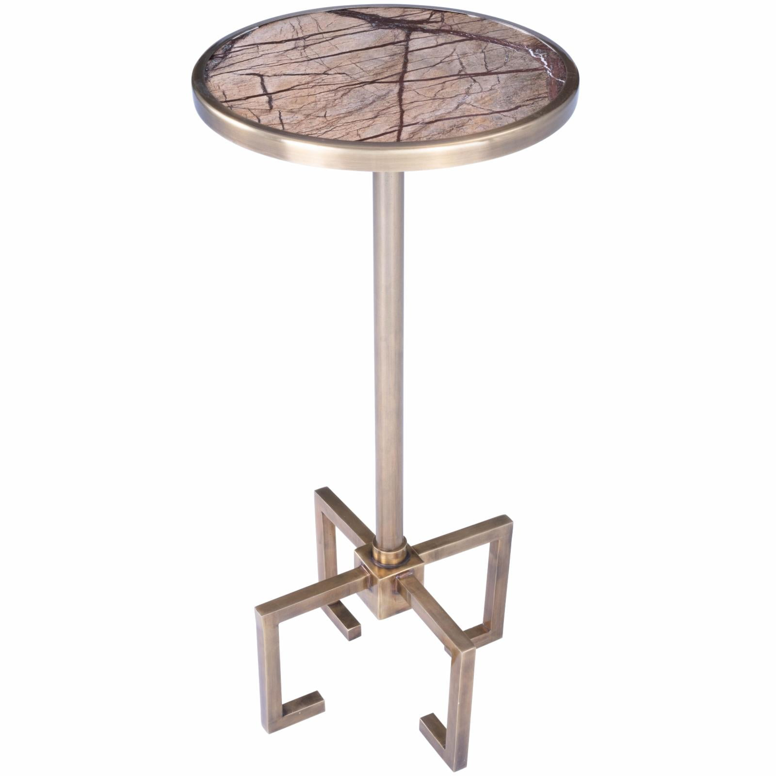 Butler Specialty Mash Metal & Marble End Table In Gold
