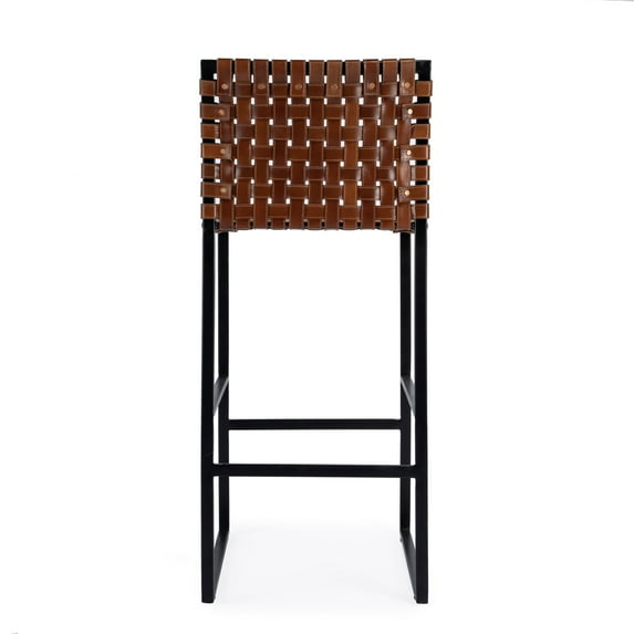 Butler Specialty Urban Woven Leather Bar Stool In Brown