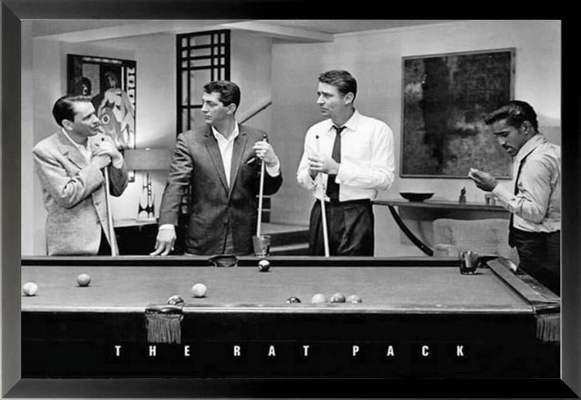Buyartforless FRAMED The Rat Pack Playing Pool Photograph 36x24 Music Art Print Poster
