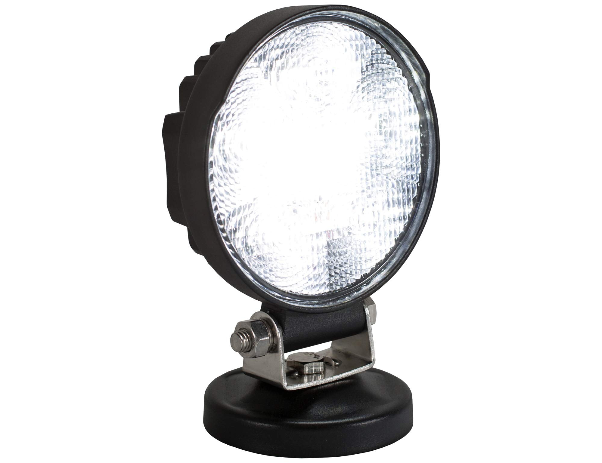 Buyers Products 1492130 4" MMF7 Round LED Flood Light w/Magnetic Mounting Base, 6 LEDs, 1,140 Lumens, 30" Lead Length, Work Flood Light For Trucks, Trailers, ATVs, RVs & More