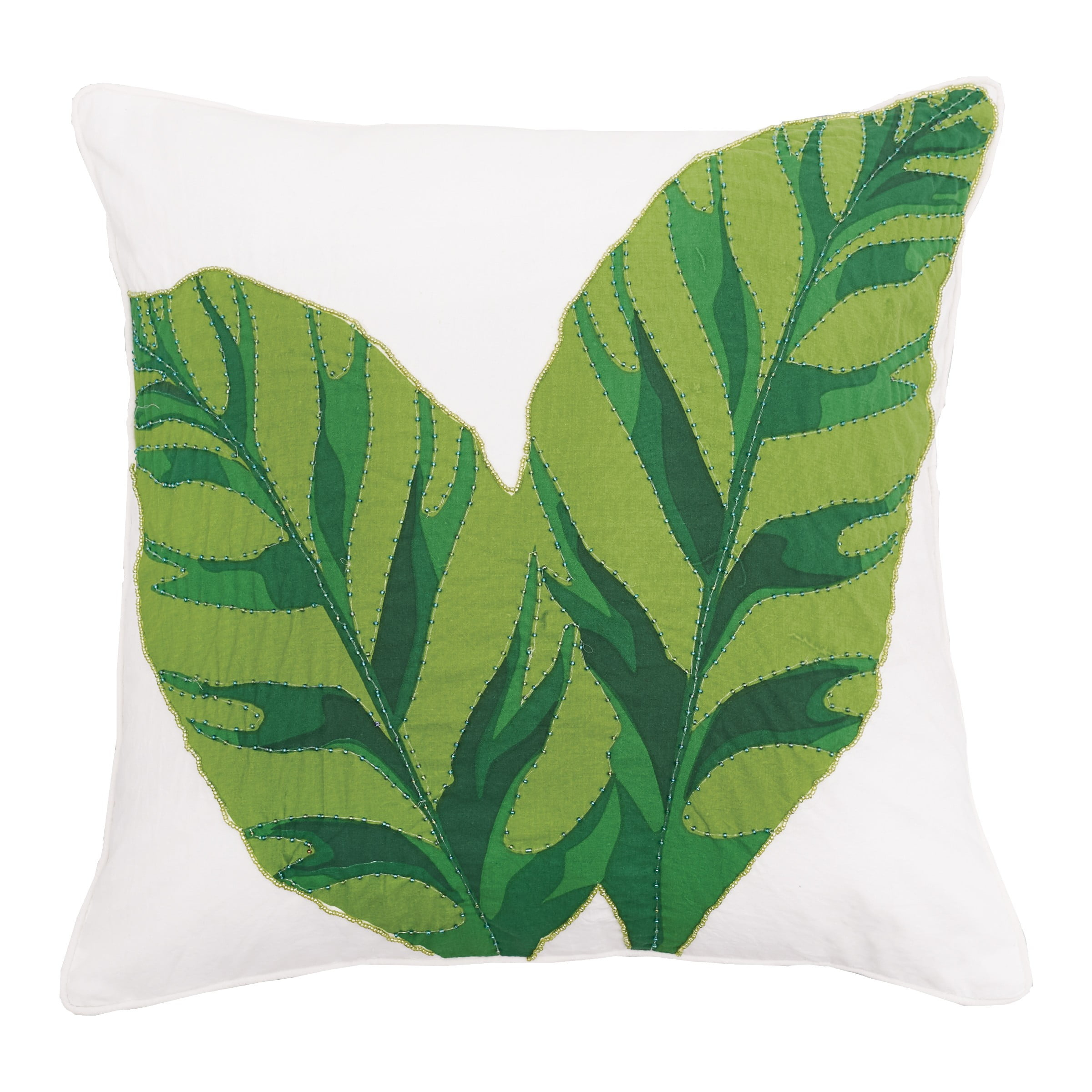 C&F Home Banana Leaves Beaded Throw Pillow