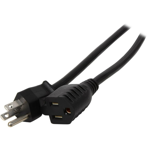 C2G 29932 16 AWG Outlet Saver Power Extension Cord (NEMA 5-15P to NEMA 5-15R) TAA Compliant, Black (8 Feet, 2.43 Meters)