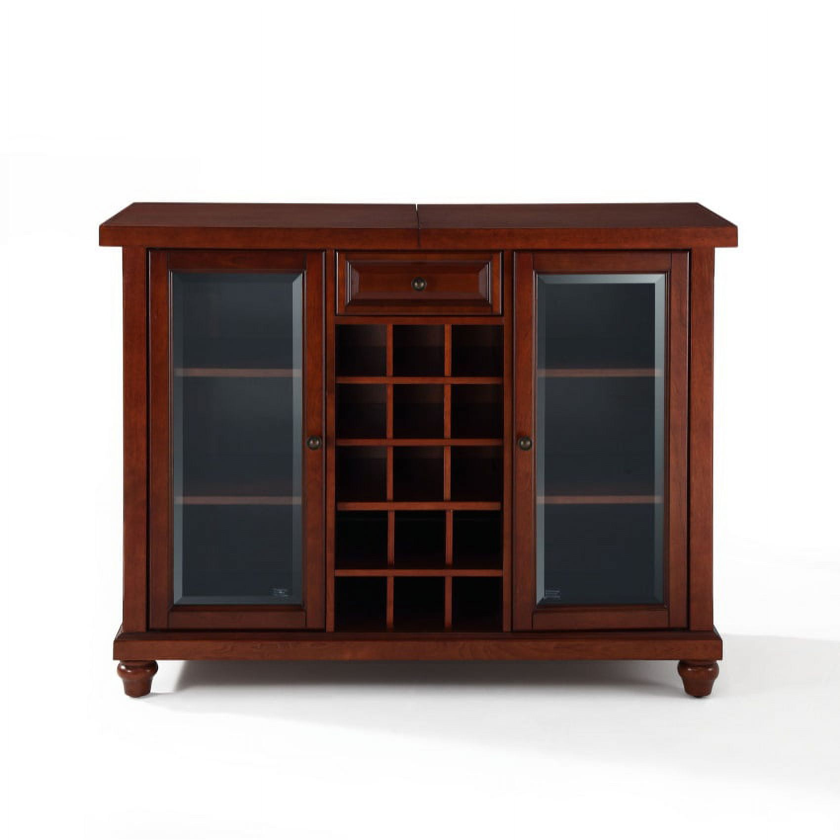 CAMBRIDGE SLIDING TOP BAR CABINET IN VINTAGE MAHOGANY FINISH