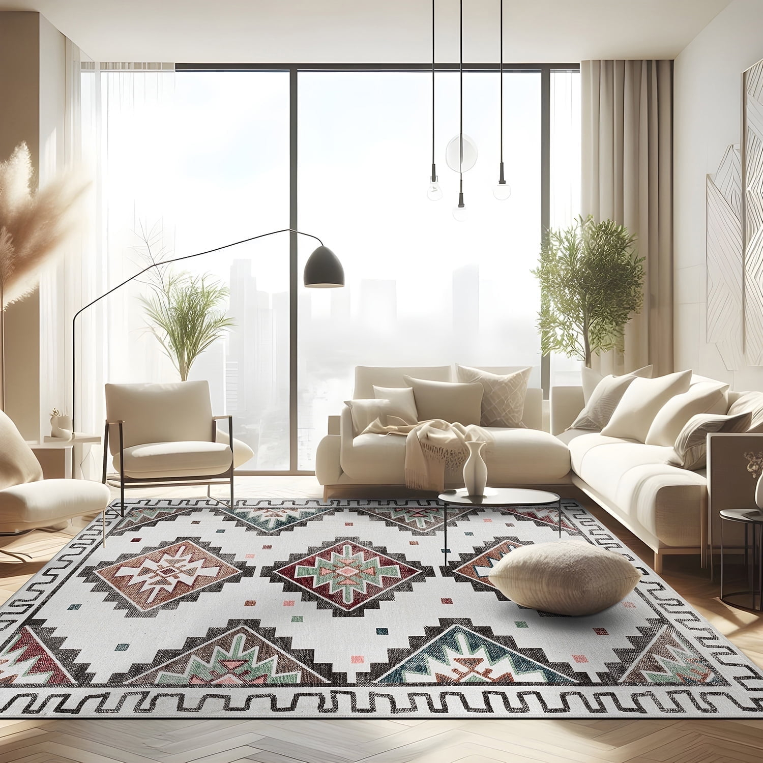 CAMILSON Oriental Retro Persian Traditional Vintage Distressed Non-Shedding Indoor Area Rug(4006-Beige 8x10)