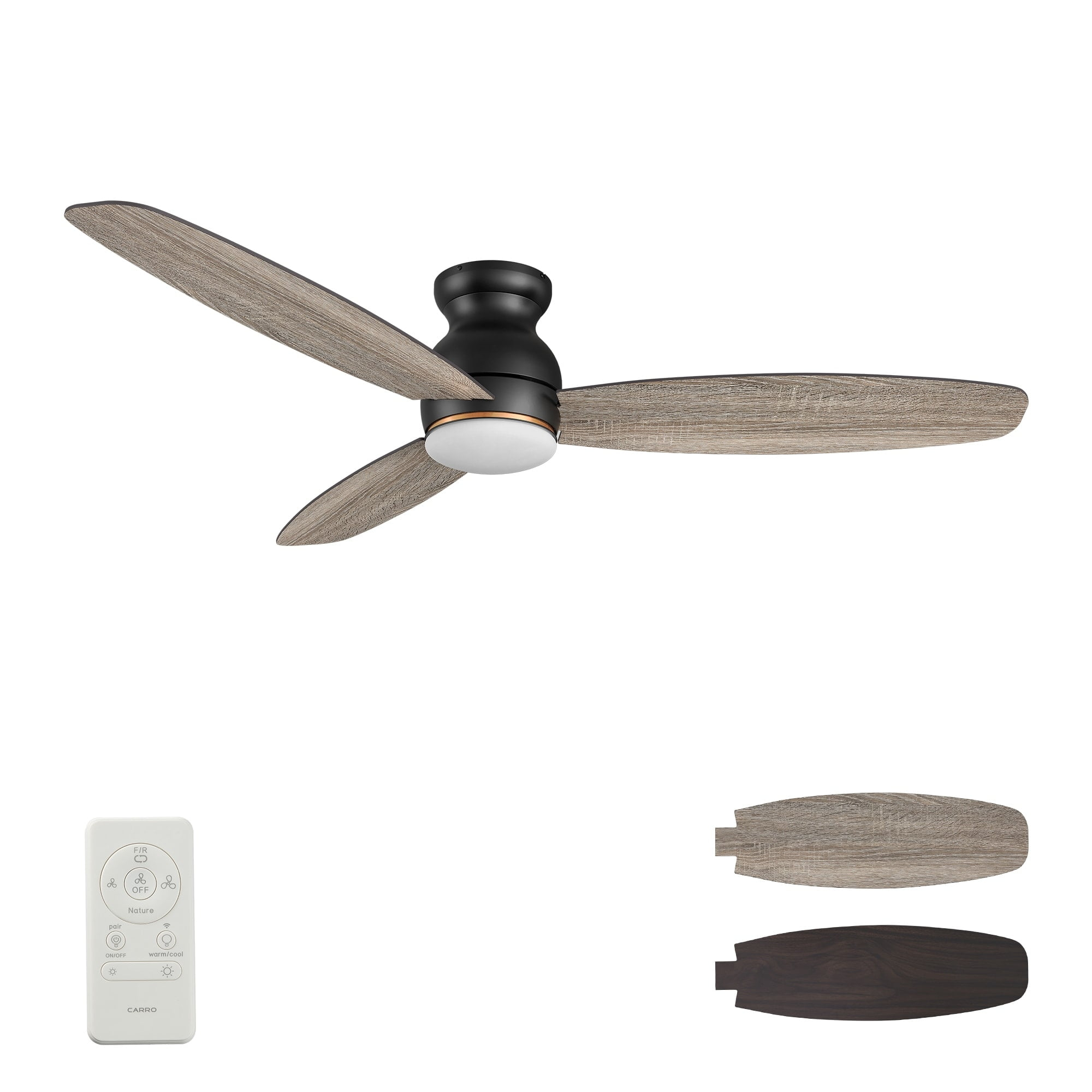 CARRO Arran 60" 3 Blades Large Indoor Ceiling Fan with Remote and Light Kit