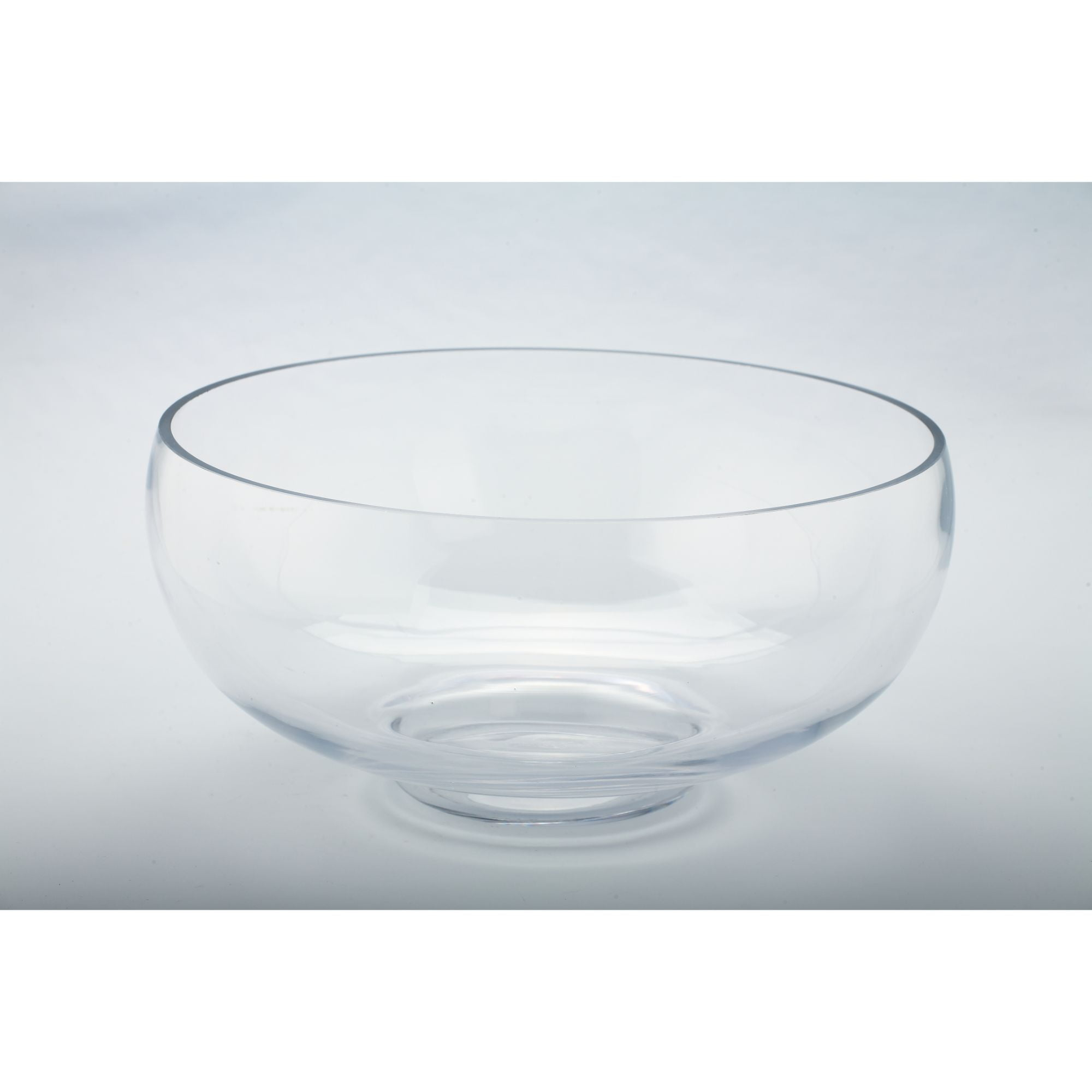 Hand Blown Clear Glass Decorative Serving Bowl, 12.5" Diameter