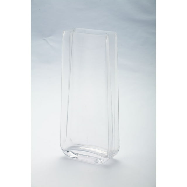 CC Home Furnishings 12" Clear Rectangular Tabletop Glass Vase
