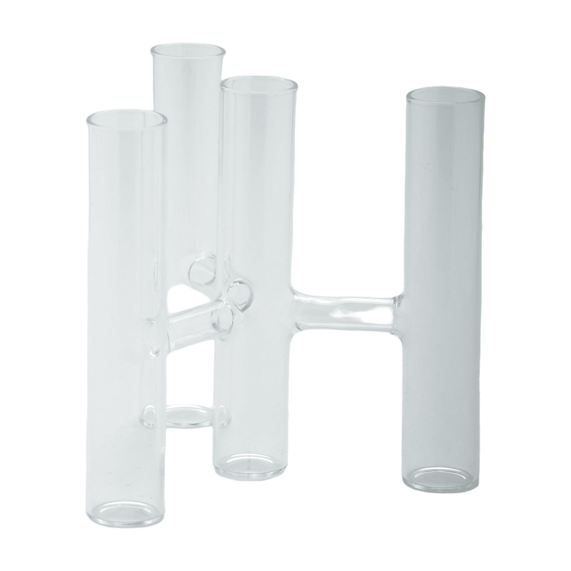 CC Home Furnishings 6" Clear Solid Hand Blown Glass Candle Holder