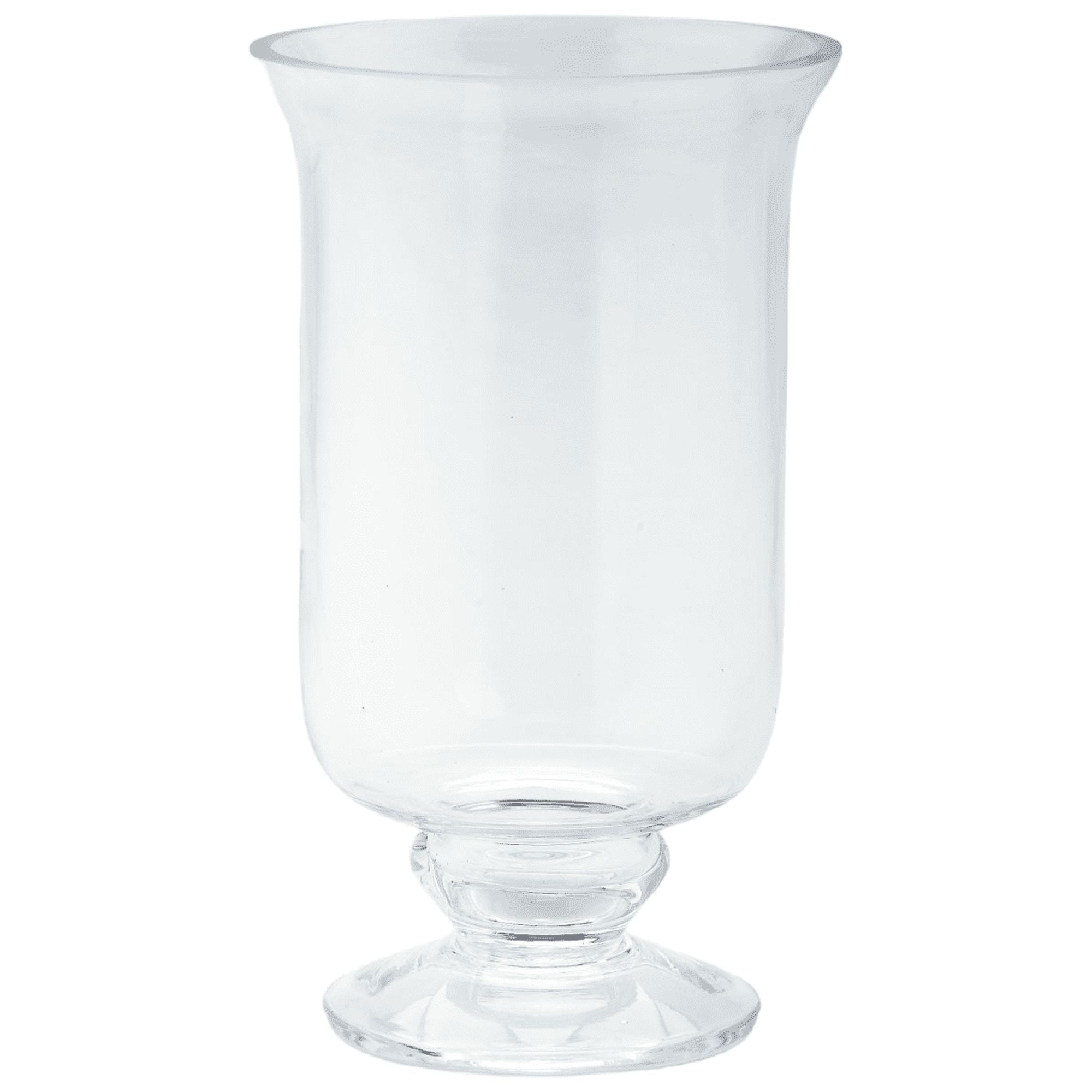 CC Home Furnishings 8.5" Clear Hand Blown Solid Hurricane Glass Candle Holder