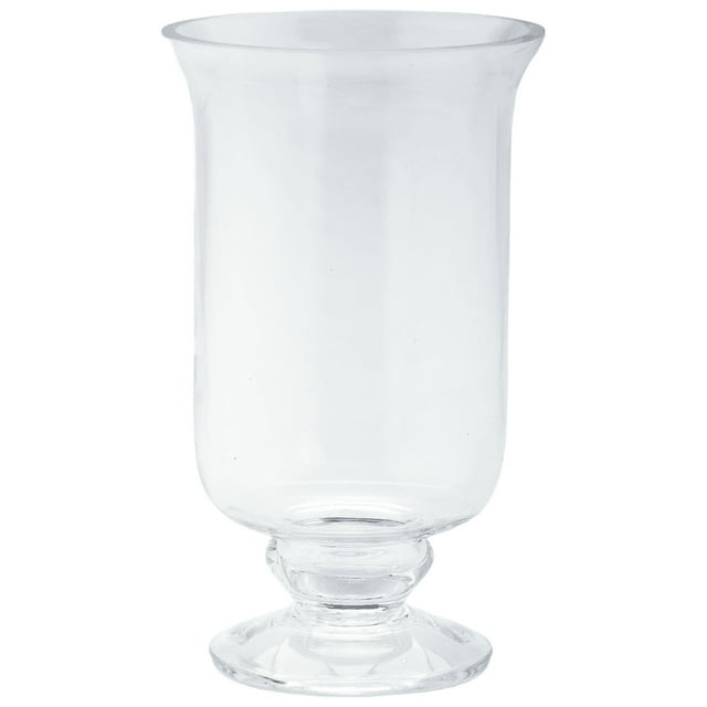 CC Home Furnishings 8.5" Clear Hand Blown Solid Hurricane Glass Candle Holder
