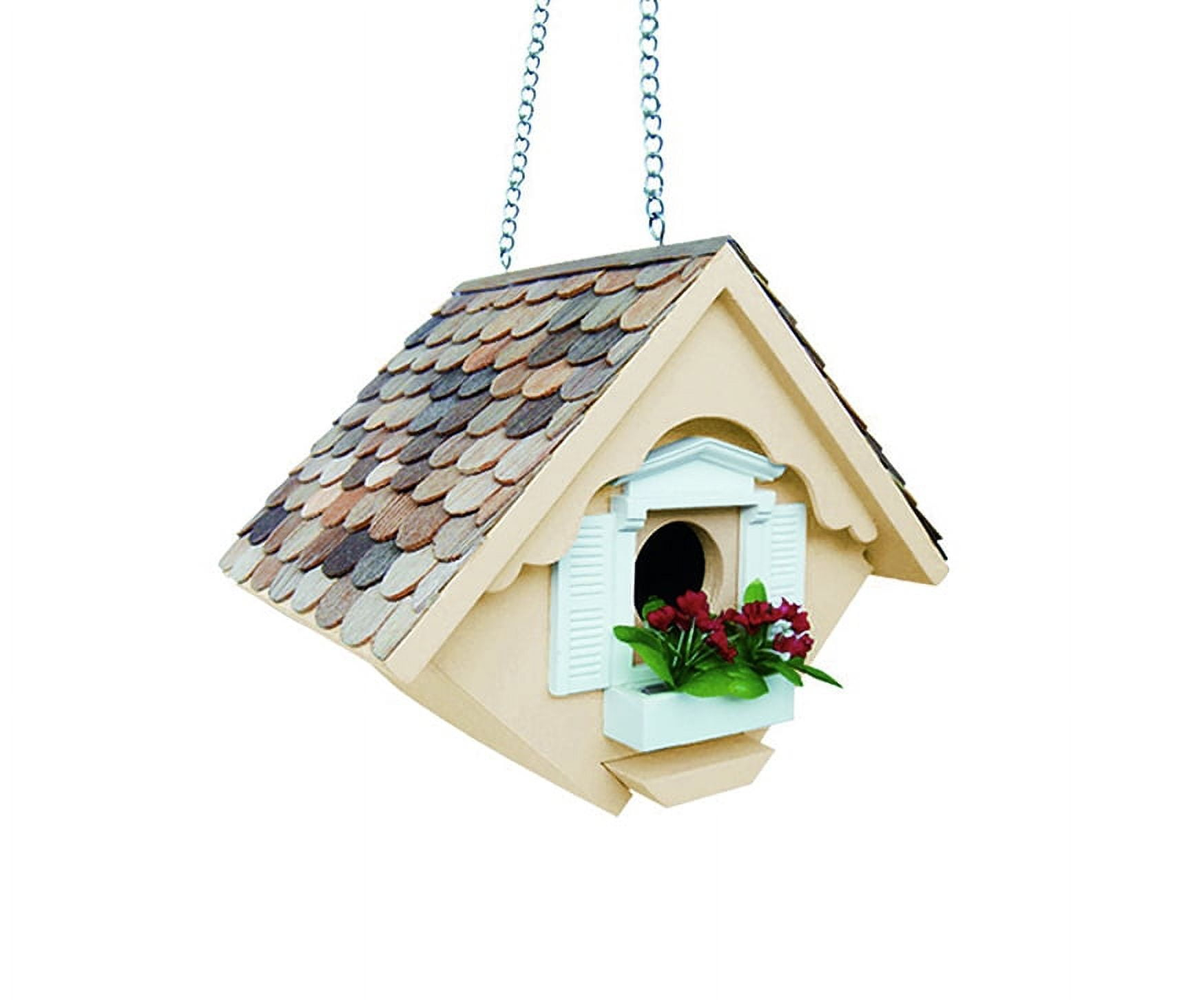 CC Home Furnishings 8" Beige and Brown Cottage Outdoor Garden Birdhouse