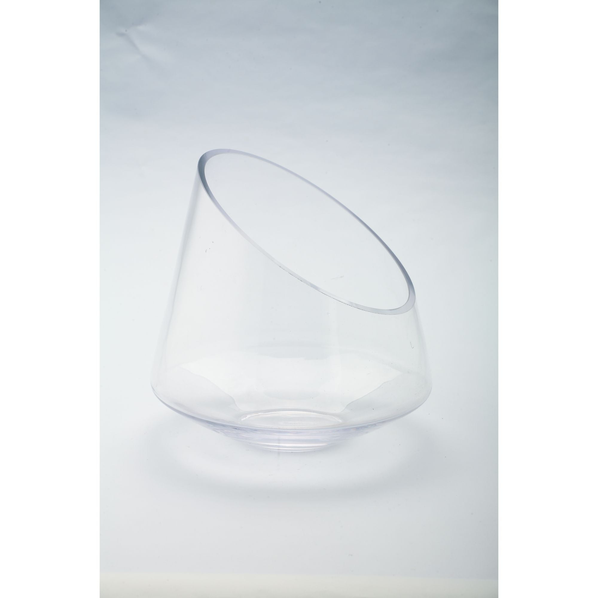 CC Home Furnishings 8" Cylindrical Handblown Glass Candle Holder with Pedestal