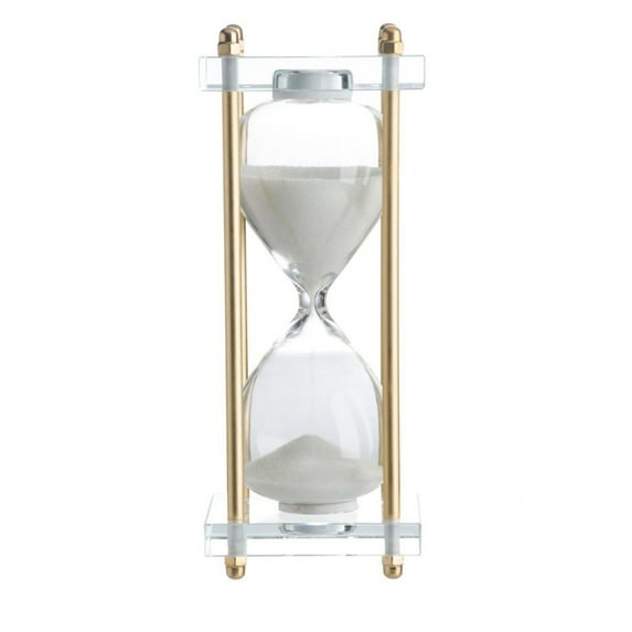 CC Home Furnishings 8" Gold and Clear Classic Hourglass