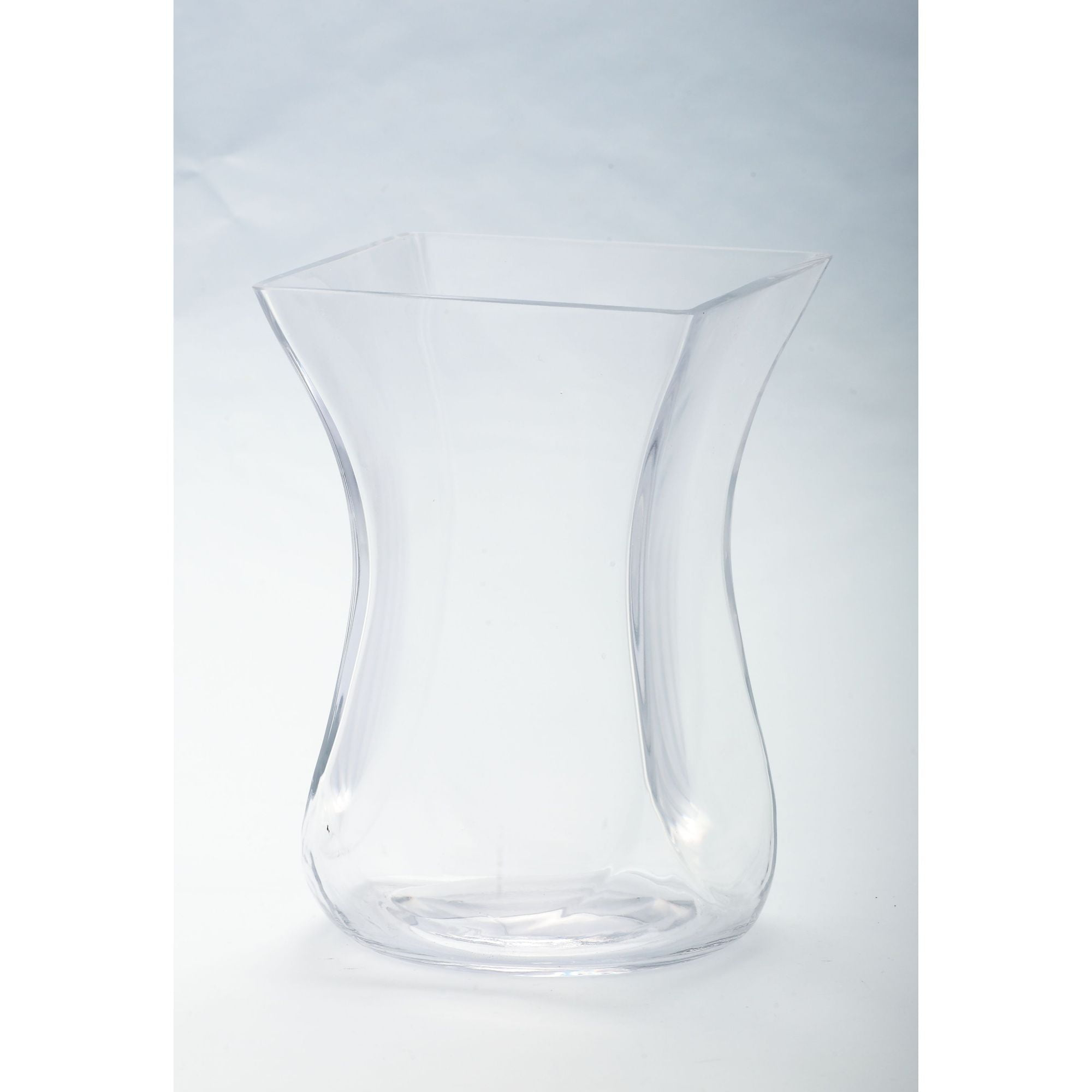CC Home Furnishings 9" Clear Solid Tapered Square Flower Vase