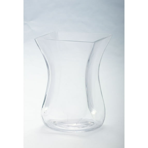 CC Home Furnishings 9" Clear Solid Tapered Square Flower Vase