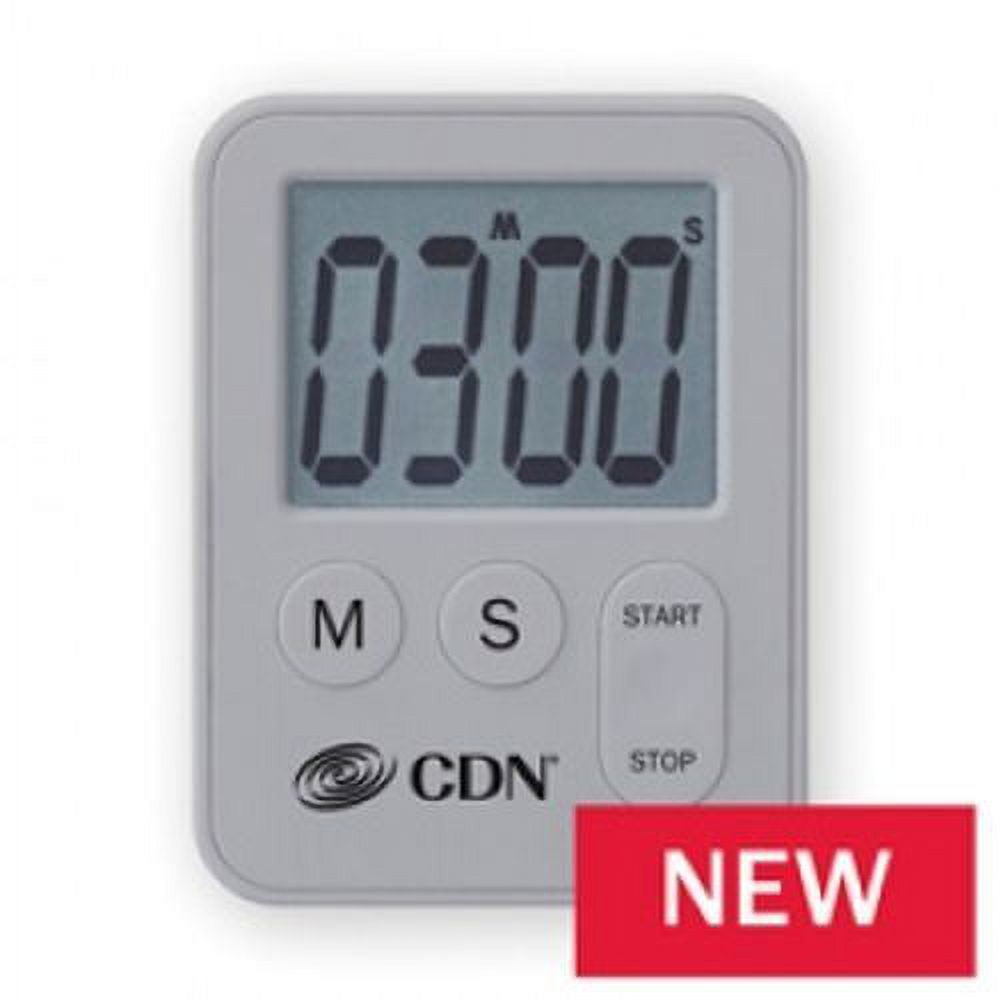 CDN Digital Mini Kitchen Timer with Easy to Read Display and Magnetic Back, 100 Minute, Silver