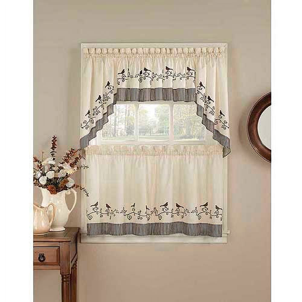 CHF and You Birds Tailored Kitchen Curtains, Set of 2, Adult