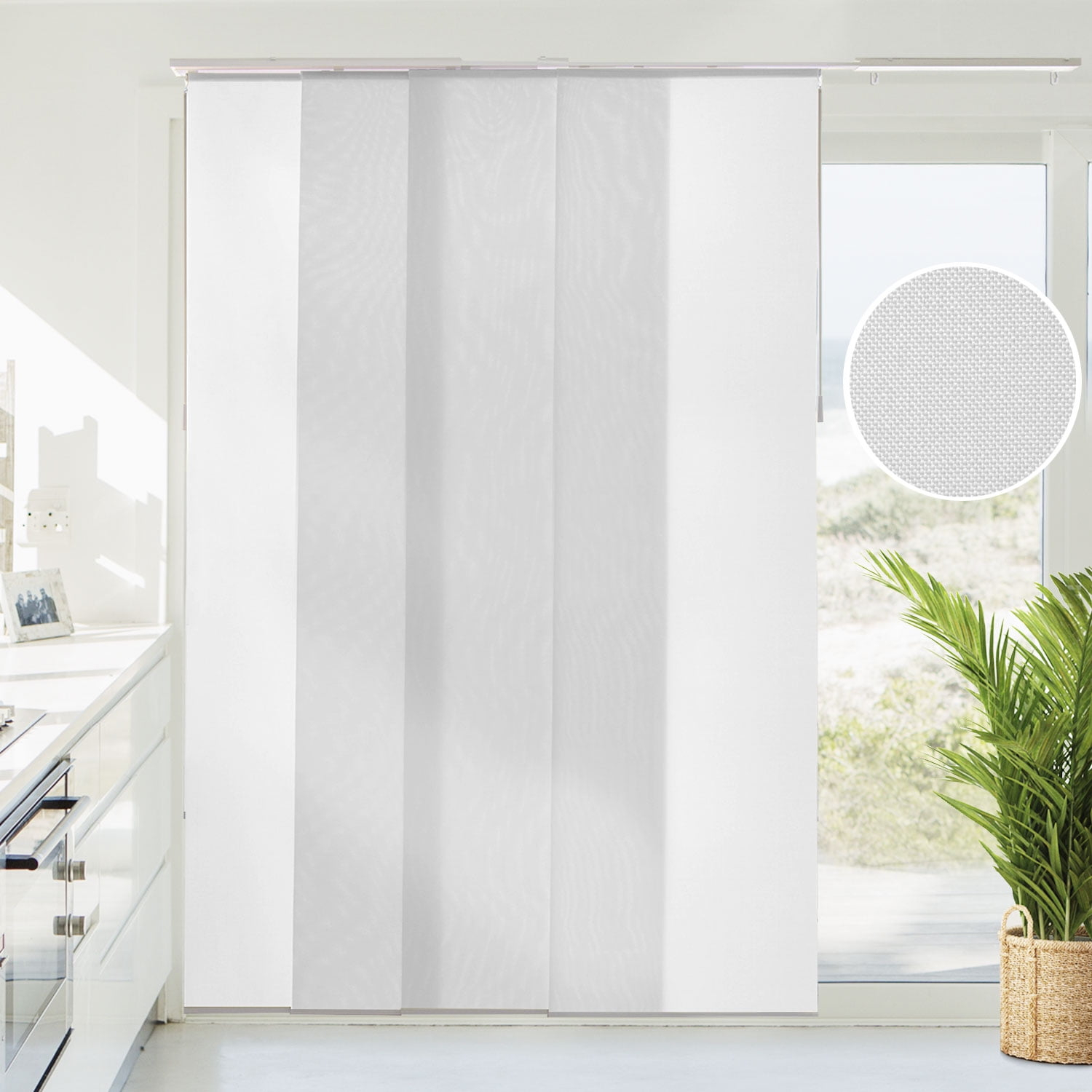 CHICOLOGY QUAD RAIL SLIDING PANEL Brunch Grey (Light Filtering) W:46-86 x H:Up-to 96 inches
