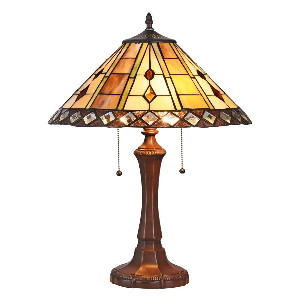 Chloe Lighting Godwine Tiffany-style 2 Light Geometric Table Lamp 16" Shade