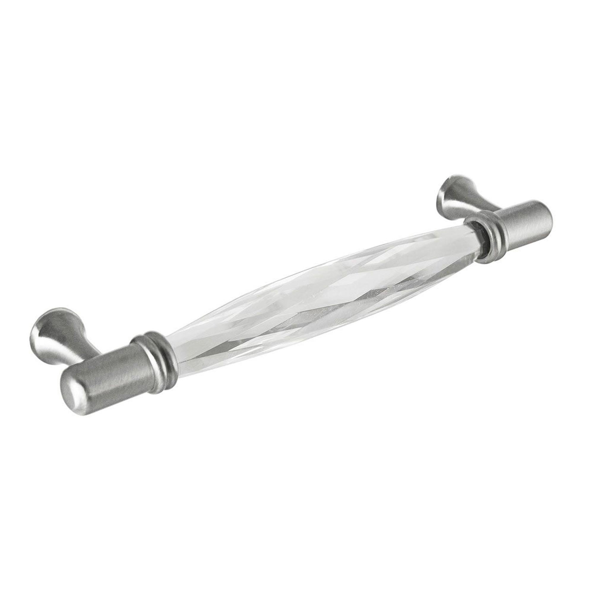 CKP #G-300 Brilliance Collection 3-3/4 in. (96mm) Crystal Pull, Clear with Polished Nickel Base