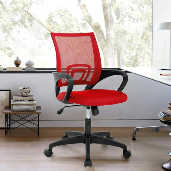 MarketLane Home Office Chair Ergonomic Desk Chair Mesh Computer Chair with Lumbar Support Armrest Executive Rolling Swivel Adjustable Mid Back Task Chair for Women Adults(Red)